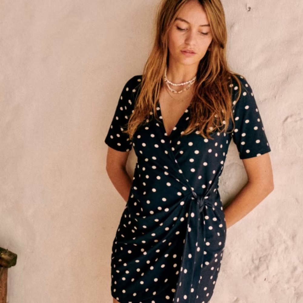 Sézane Horia Polka Dot Wrap Dress - Picture 2 of 5